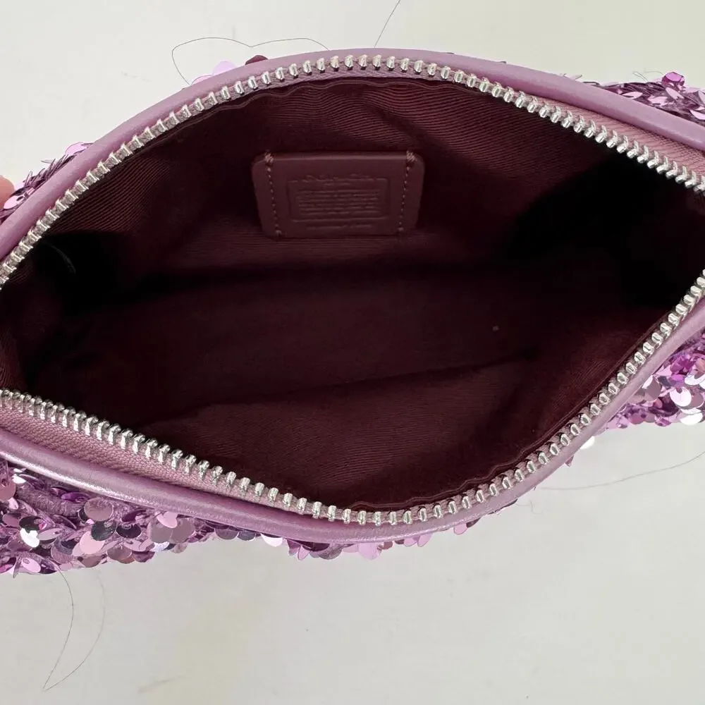Coach Nolita Limited Edition Barrel Shoulder Demi Bag Lilac Sequin CQ589
